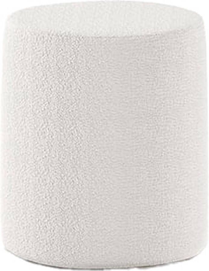 Poef Victoria Wit Polyester Breedte 41 cm Hoogte 41.5 cm Diepte 41 cm Zonder deuren