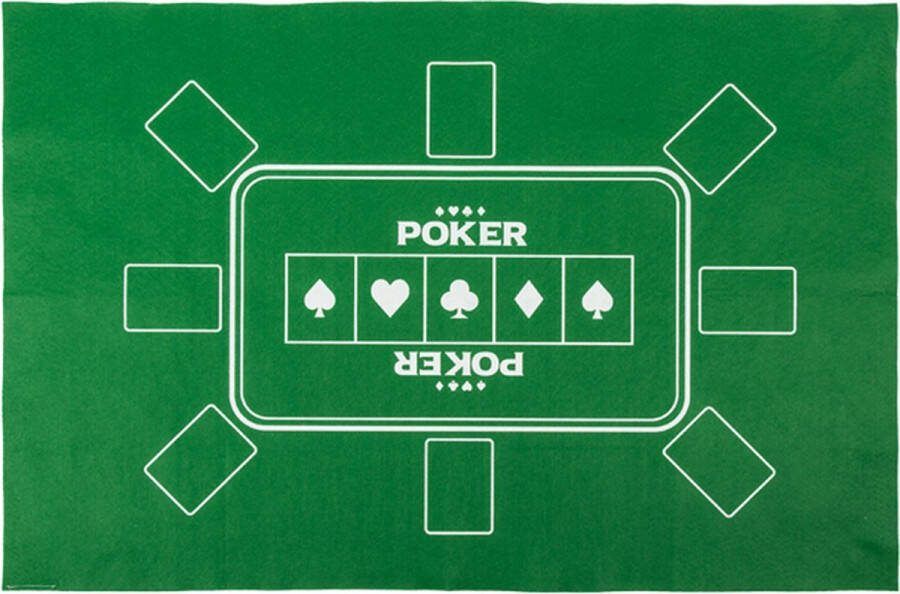 Pokerkleed – Poker Kleed Tafel – Pokermat – Kaartmat – Kaart Kleed – 60 X 90 CM – Groen – Inclusief Speelkaarten