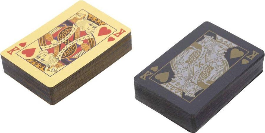 Pokerset waterdicht kunststof poker chips zwart goud 500 delig Pokerset