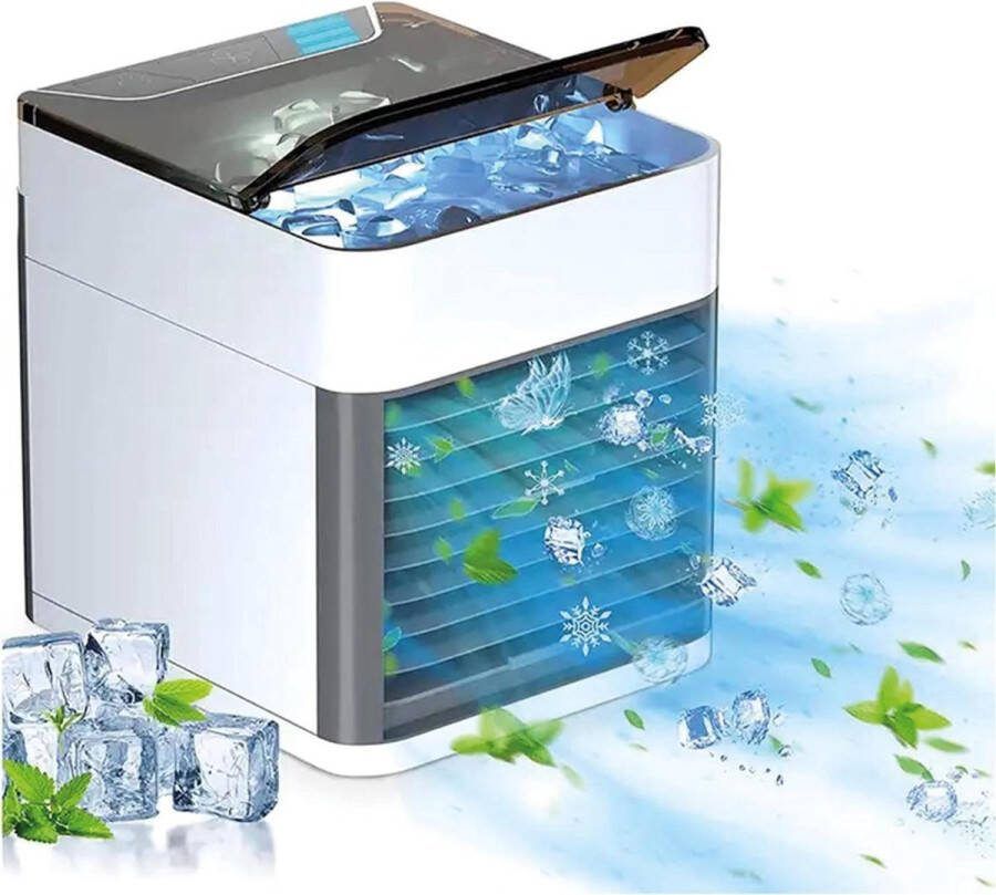 Polar Air Cooler met Verdampingskoeling en 3 Standen – Mobiele Airconditioner met Sfeerlichten – Mini-Koeler en Luchtverfrisser Luchtkoeler