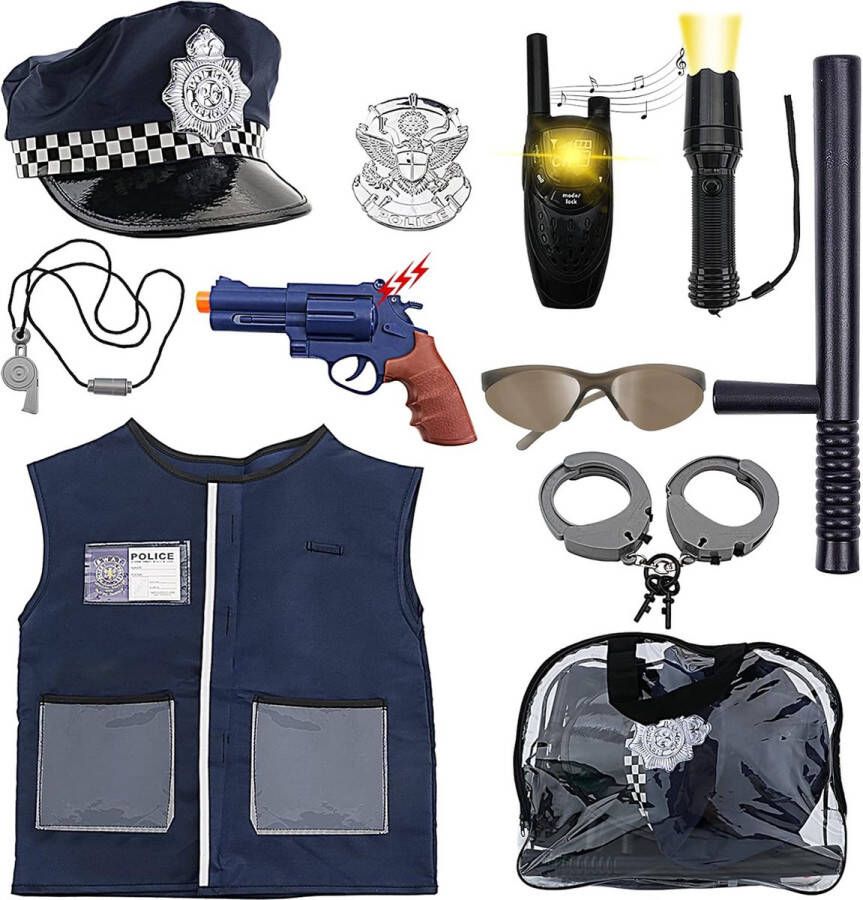 Politie Speelgoed Politiekostuumset met hoed Speelgoedjachtgeweer Speelgoedgranaat Politie-accessoires Geweldig voor kinderen Kerstcadeau