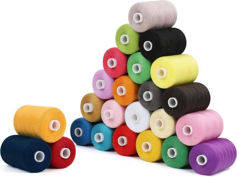 Polyester Naaimachine Draad Spoelen Set in Geassorteerde Kleuren (24 Pak) – 6 cm Spoelen met 914 m Draad – Spoelen Set in 24 Kleuren Voor Hand En Machine Borduren