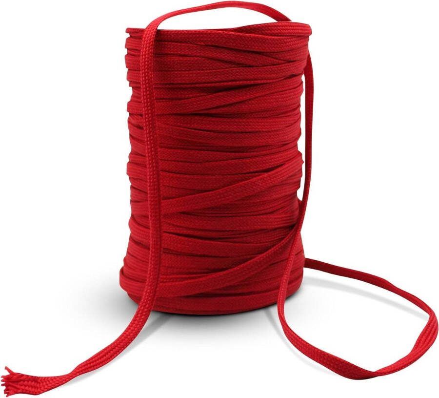Polyester touw 9 mm spoel 100 m Rood Plat touw Breed 9 mm Naaiaccessoires voor Mercerie & Touwveter Paracord touw Survivalset Naaimachine
