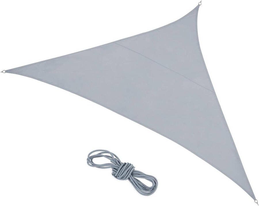 Polyester waterafstotend schaduwdoek driehoek zonweringdoek weerbestendig 3 x 3 x 425 m lichtgrijs