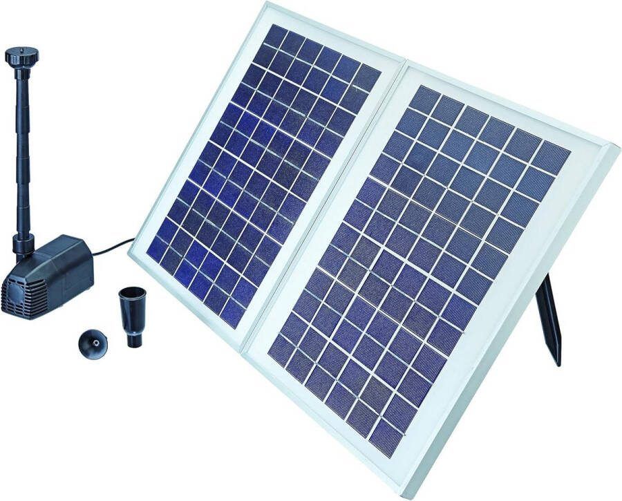 PondoSolar 1600 Waterspeelset met krachtige fonteinpomp en zonne-stroomsysteem voor in de tuin fonteinpomp
