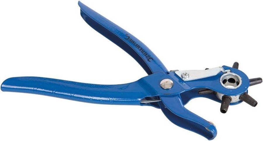 Pons tang 2-5 mm koolstofstaal geperst stalen frame veerbelaste handgreep 6 ponsmaten blauw-punch tang-588767 Gaatjestang