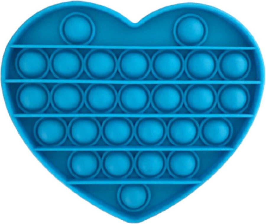 Merkloos Sans marque Pop It Fidget Toy Bekend van TikTok Hart- Blauw