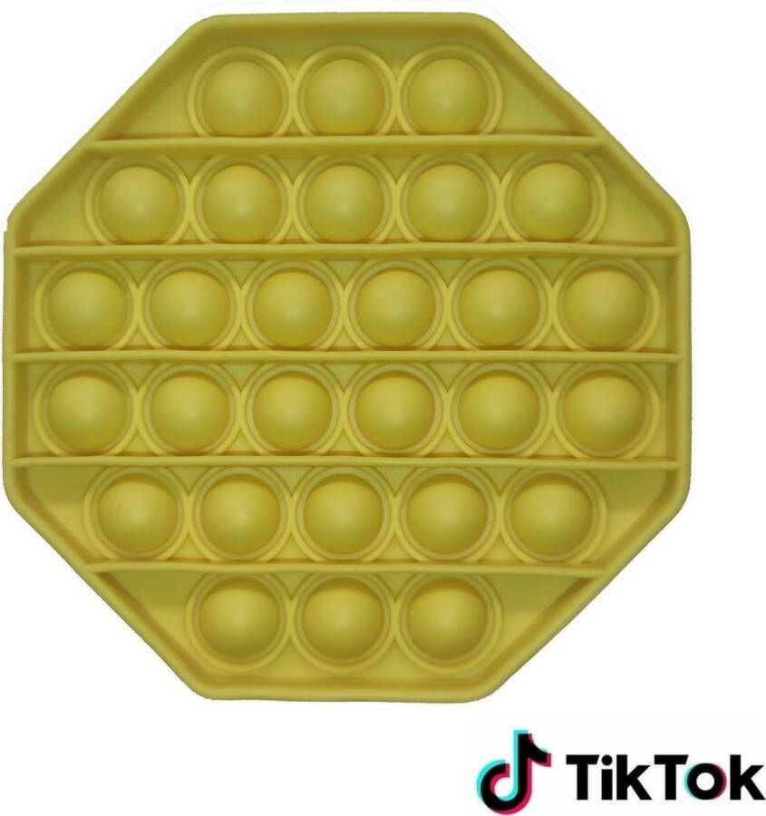 Pop It Fidget Toy Bekend van TikTok Hexagon Geel