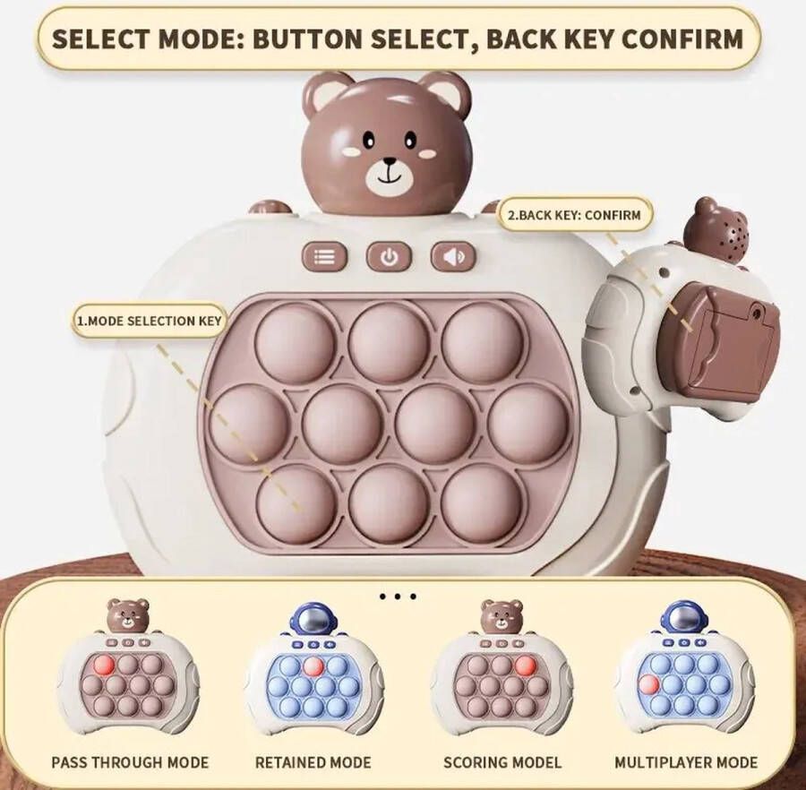 Pop Push Kinderen Pers Handvat Fidget Speelgoed Knijpen Gevoel Snel Push Game Squeeze Decompressie Speelgoed Whac-A-Mole Speelgoed Zintuiglijk Speelgoed
