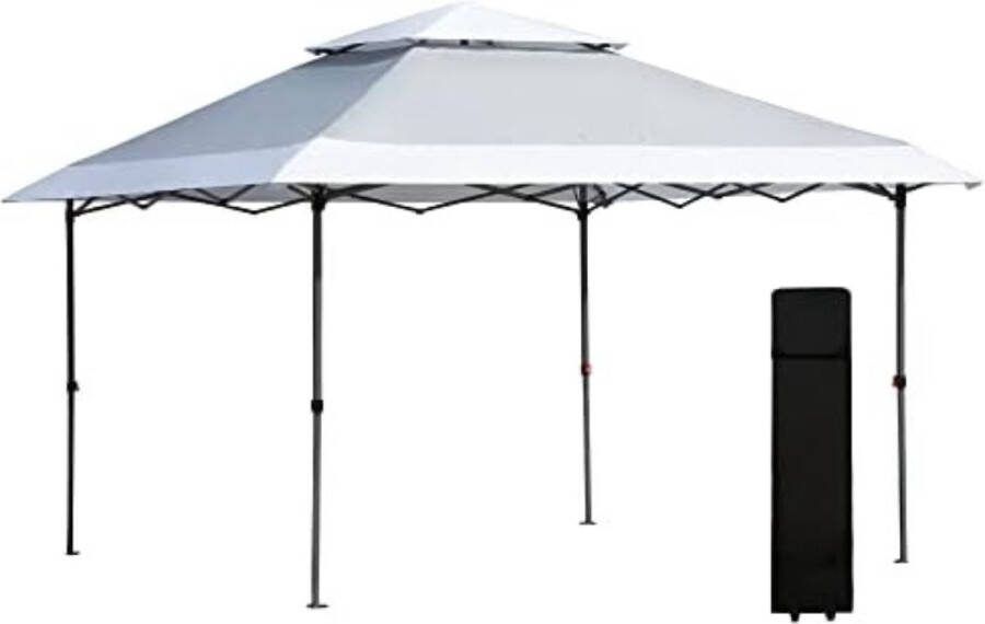 Pop up partytent opvouwbaar Vouwtent 350 x 350 x 298 cm 18 kg Zilver