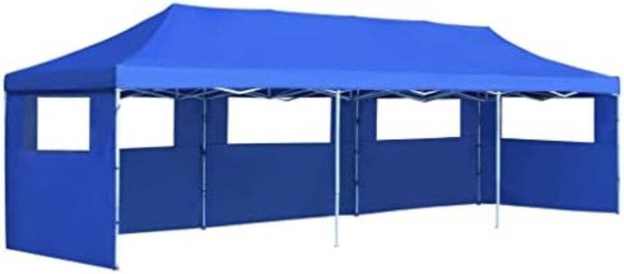 Pop up partytent opvouwbaar Vouwtent Partytent opvouwbaar met zijwanden 3x9 m Nautisch Blauw