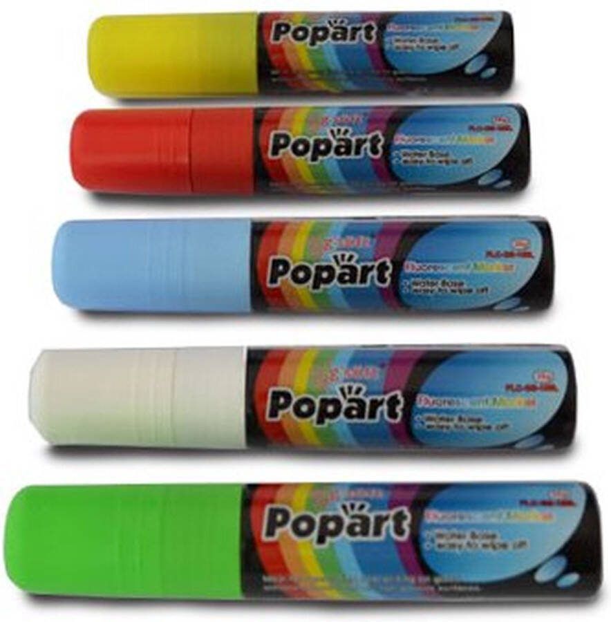 Merkloos Sans marque Popart Krijtstiften 5 stuks Kleur assorti 15 mm