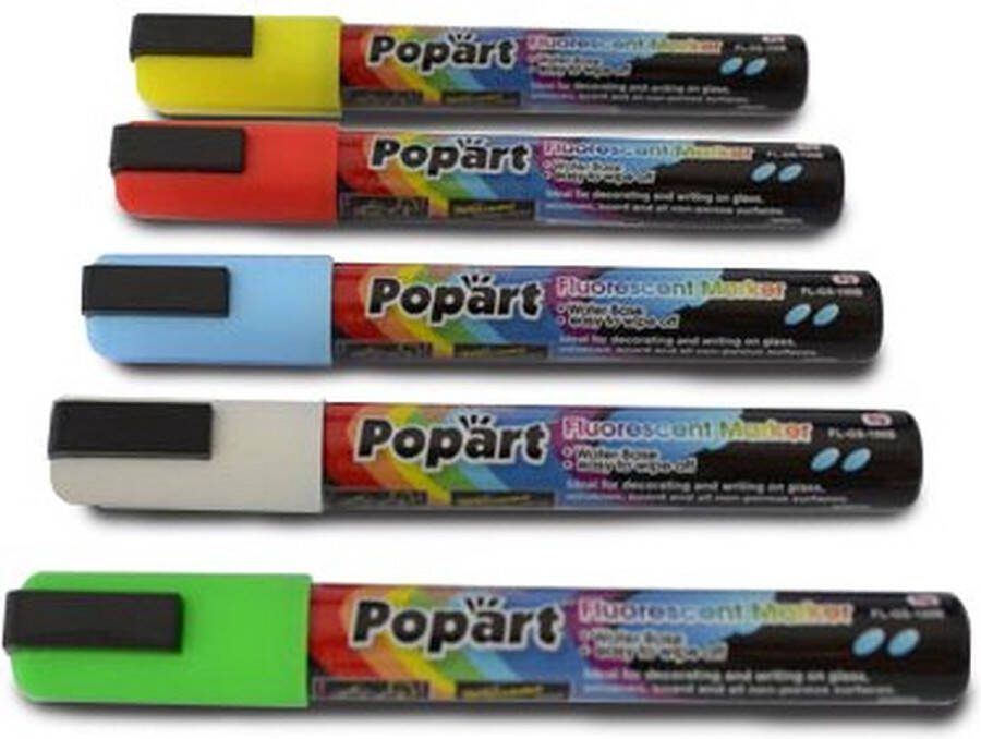 Merkloos Sans marque Popart Krijtstiften 5 stuks Kleur assorti 5 mm