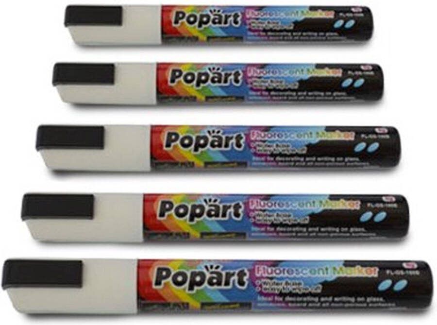 Merkloos Sans marque Popart Krijtstiften 5 stuks Wit 5 mm