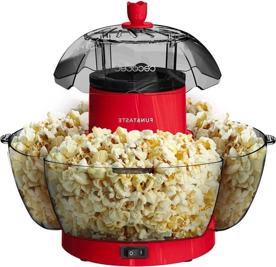 Popcorn machine Elektrische Fun&Taste P'Corn Lotus 1200 W Popcorn klaar in 2 minuten 4 Verwijderbare Bakjes Capaciteit van 45 L