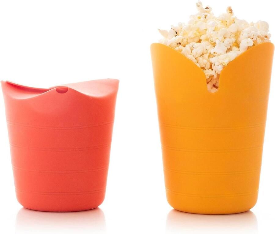 Popcorn machine Inklapbare Siliconen Popcornpoppers Popbox Set van 2