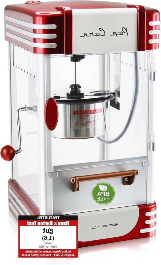 Popcorn machine met anti-aanbaklaag en geschikt voor zoete of zoute popcorn POM-120650 360 watt