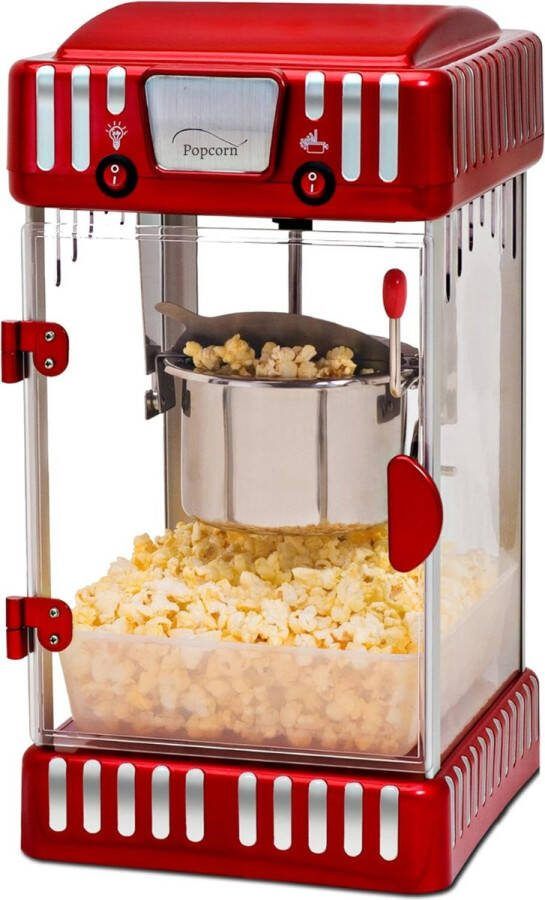 Popcorn Machine Popcorn Maker Antiaanbaklaag Retrostijl Klassiek 5L Rood