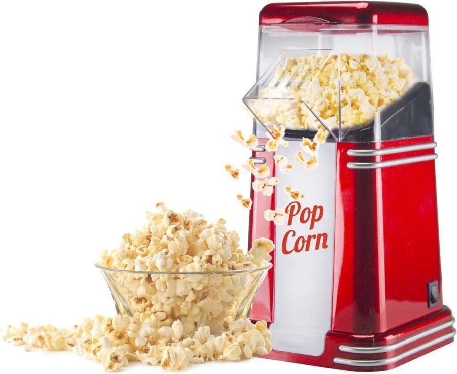 Popcorn Machine Popcornmakers In 3 minuten Vetvrij Hetelucht Circulatie 1200 W Vermogen Rood Wit