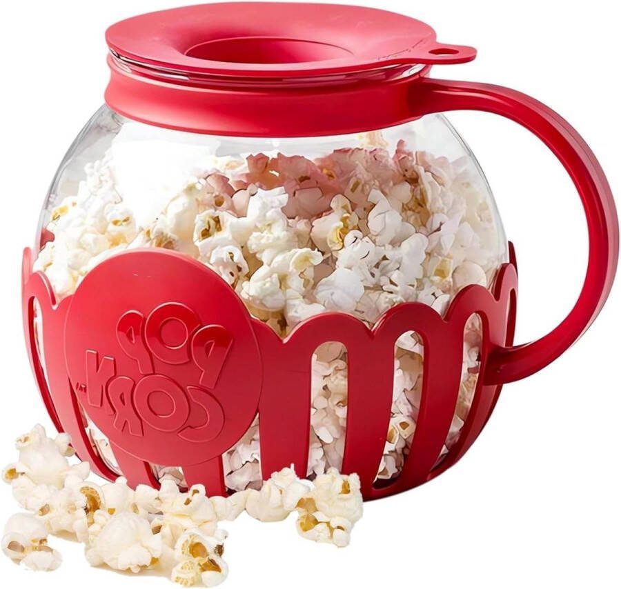Popcornkomkom-kom: magnetron lucht popcornmachine glazen popcornmaker zonder BPA vaatwasmachinebestendig gezonde popcornbestendig tegen hoge temperaturen popcorn bowl
