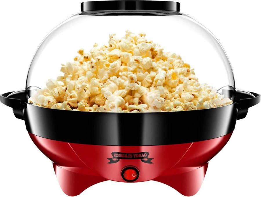 Popcornmachine Rond Groot 800W Antiaanbaklaag Afneembare bakplaat Snel en stil 5 liter Popcorn Maker popcorn bowl