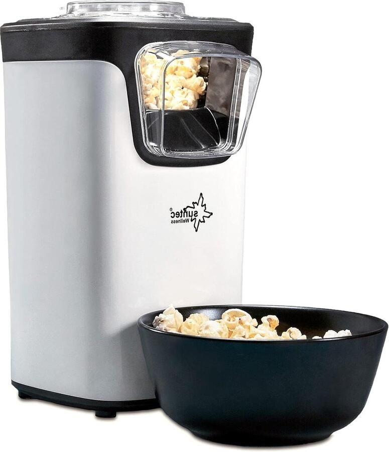 Popcornmachine zonder vet en olie – Mini heteluchtapparaat voor thuis – Popcorn maken zonder olie – Suiker zout kaas karamel Zoet of hartig – Popcorn maker POP-8618 Fat Free popcorn bowl