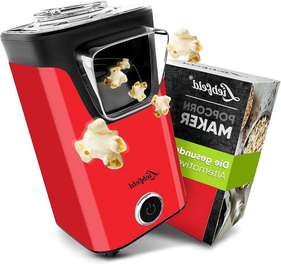 Popcornmachine zonder vet en olie Retro popcornmaker voor popmaïs met suiker en zout Rood popcorn bowl