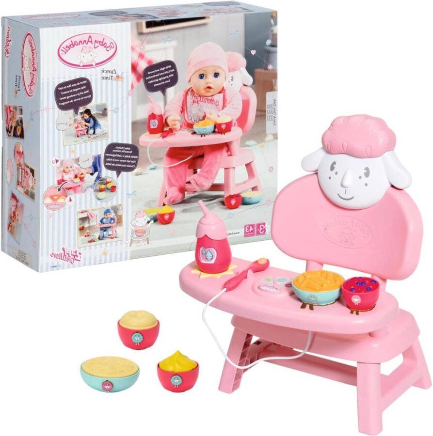 Poppenaccessoire Lunchtijd Speelgoed met Voedselthema Geluids- en Lichteffecten Hoofdgerechten en Desserts Poppen van 36 cm en 43 cm Vanaf 3 Jaar