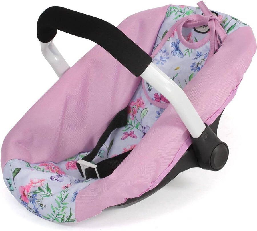 Poppenautostoel voor babypoppen bloemen roze poppendrager speelgoed voor poppen poppenstoel