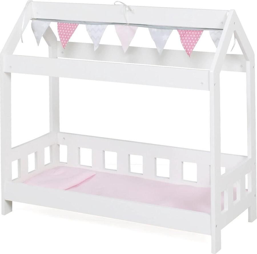 Poppenbed cabinbed 3 jaar tot 8 jaar sterren grijs 56 x 25 x 54 cm poppenstoel
