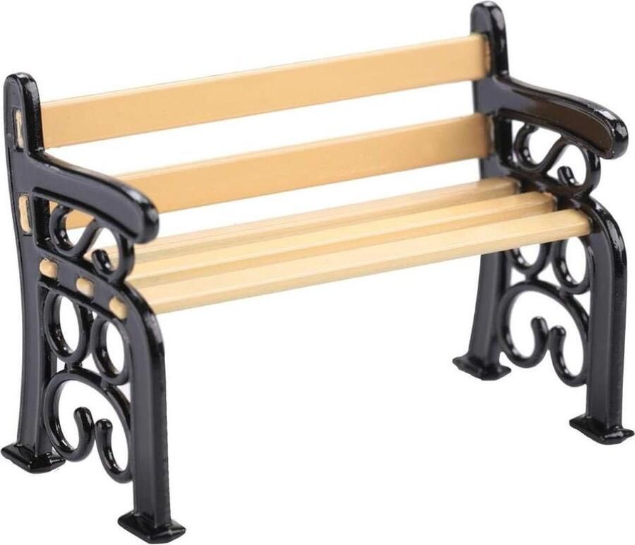 Poppenhuis Miniatuur Parkbank Mini Tuin Patio Park Houten Stoel Zetel Ambachtelijke Fee Poppenhuizen Decoratie Tuinornamenten Pop Speelgoed Accessoires poppenstoel