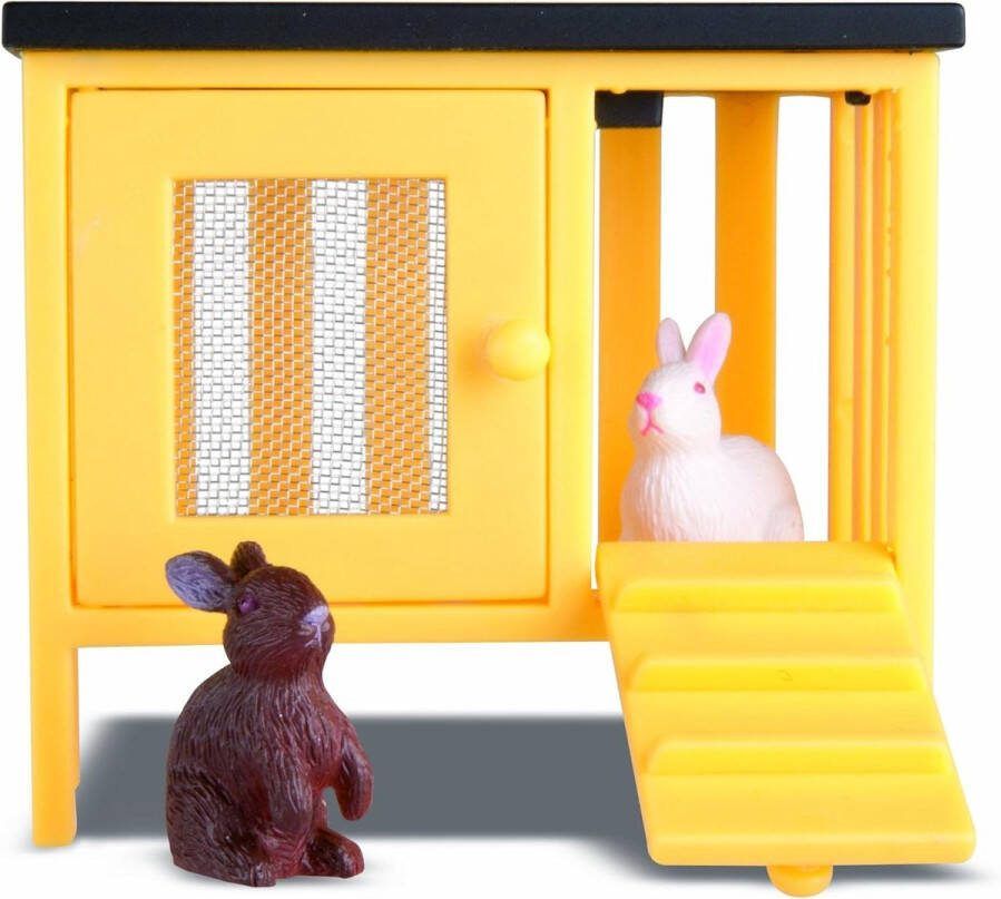Poppenhuis Smaland Schaal 1:18 Twee Konijnen Hutch