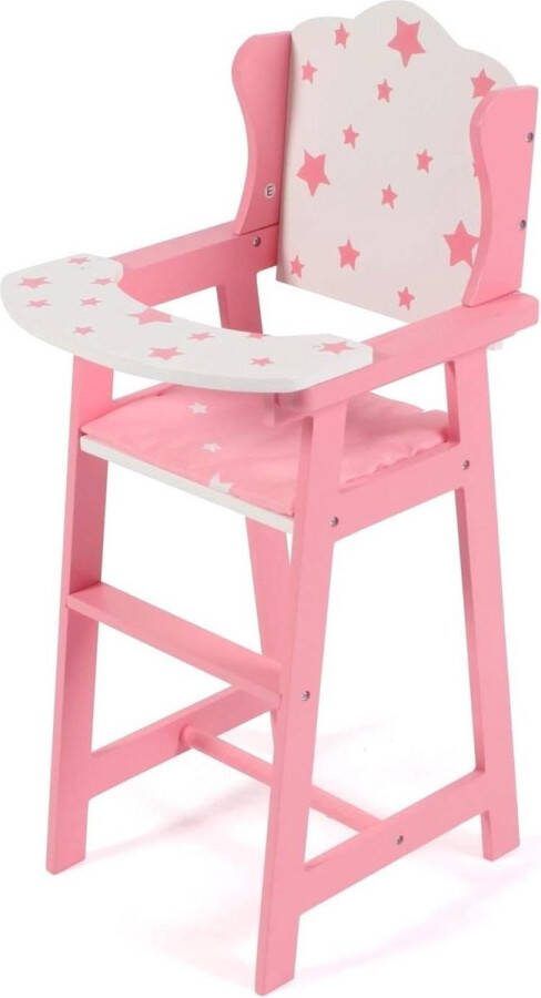 Poppenstoel voor poppen tot 46 cm met roze sterren poppenmeubels en poppenaccessoires poppenstoel