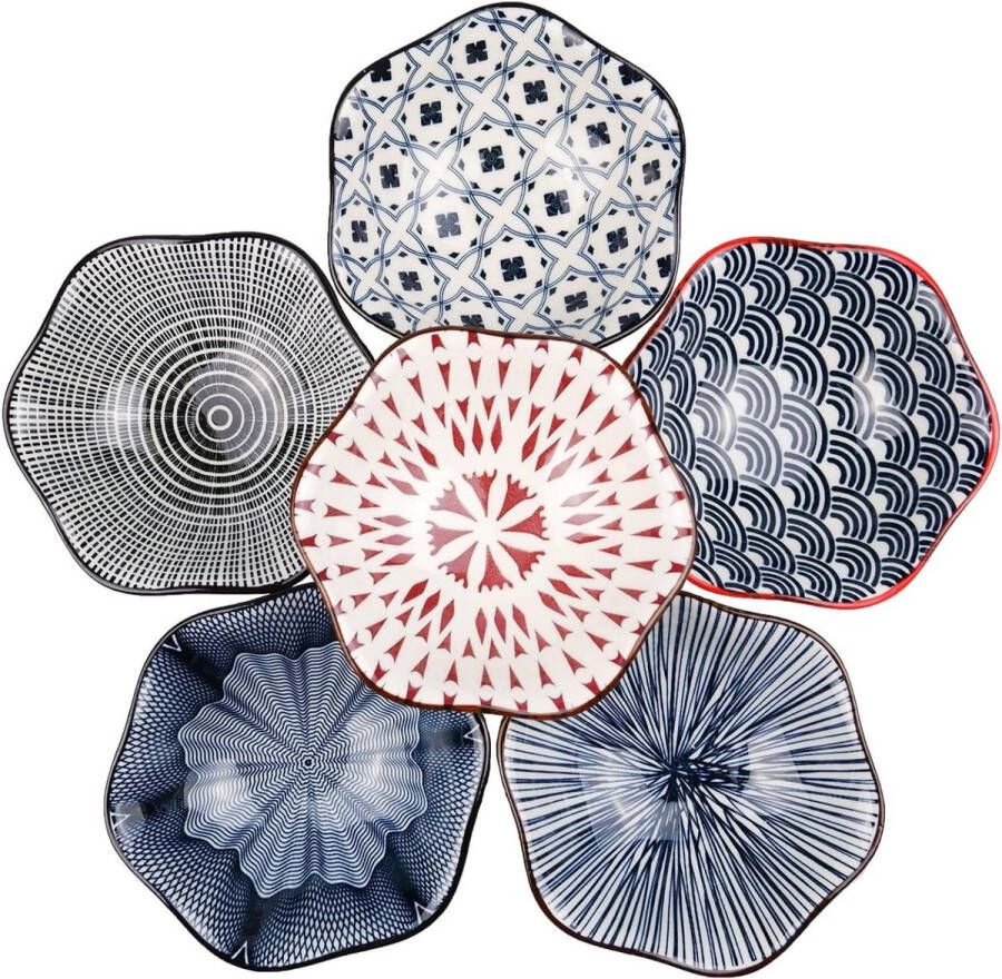 Porselein dipschalen set van 6 98 cm snackkom voor sushi sojasaus keramische schoteltjes Wasmachine- & Drogeraccessoires