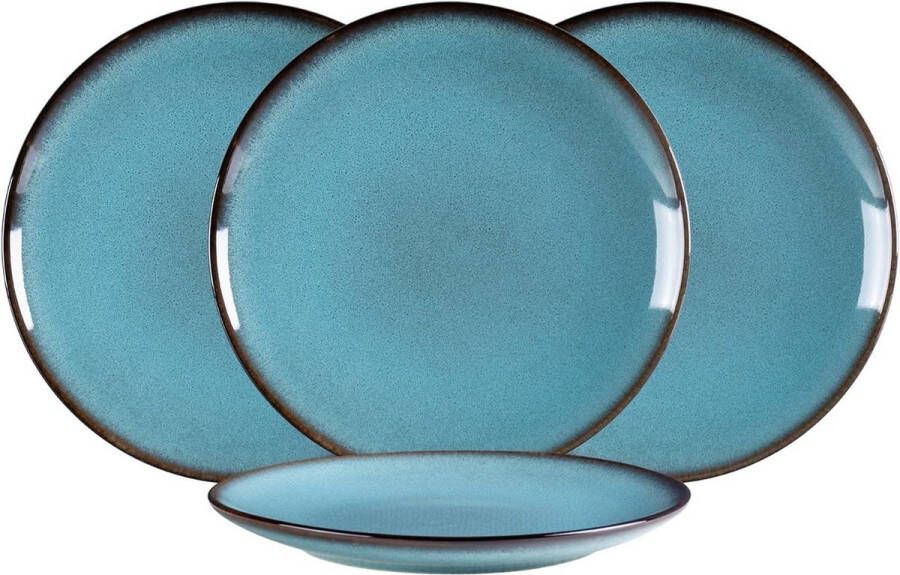 Porselein pastaborden set ontbijtborden 26 cm grote eetborden hemelsblauw