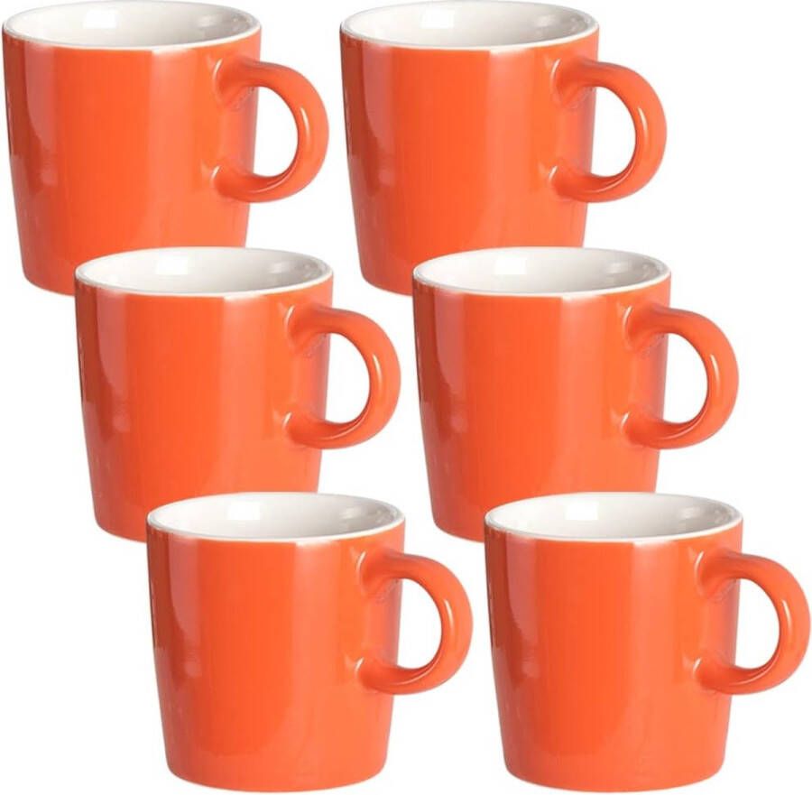 Porseleinen espressokop 120 ml Demitasse voor espresso thee 6 stuks oranje