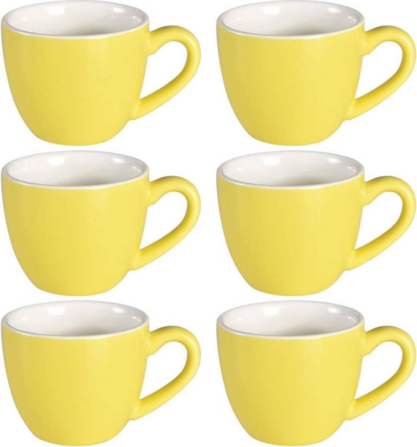 Porseleinen espressokopje 90 ml demitasse voor espresso thee geel