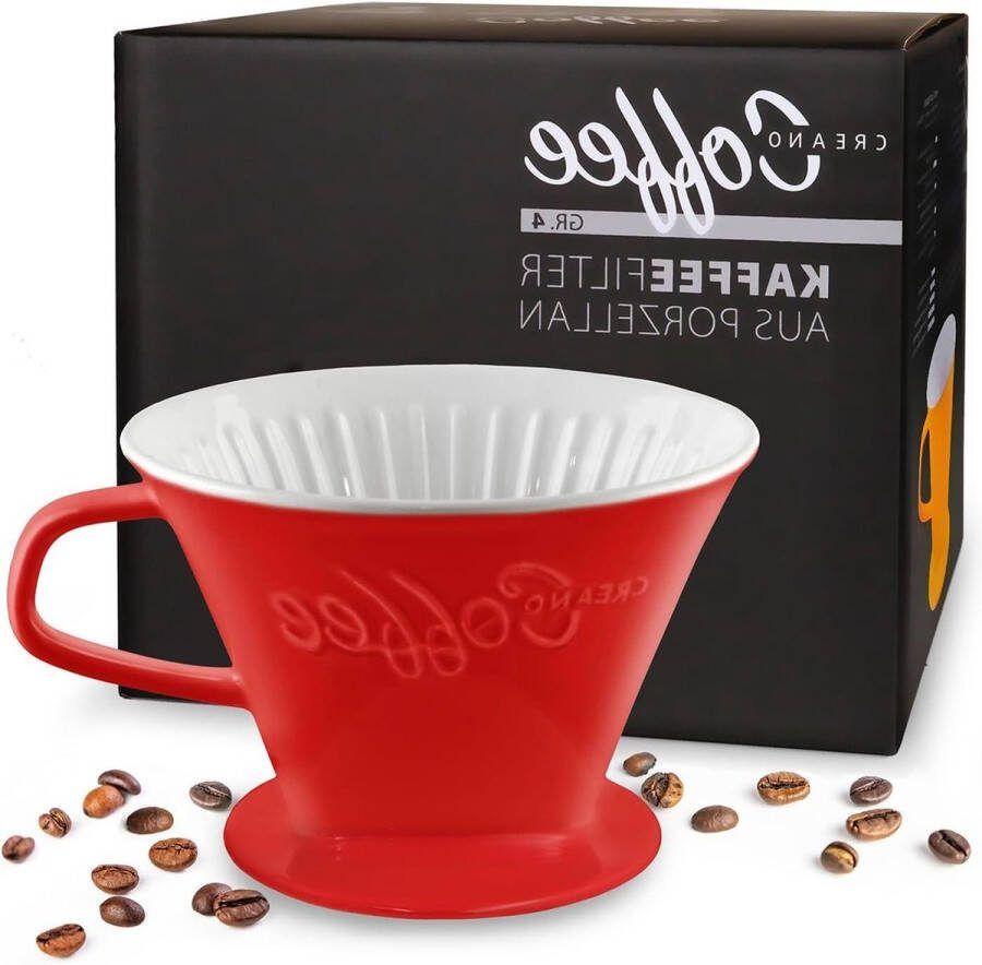 Porseleinen koffiefilter filter voor filterzakken 1x4 Rood