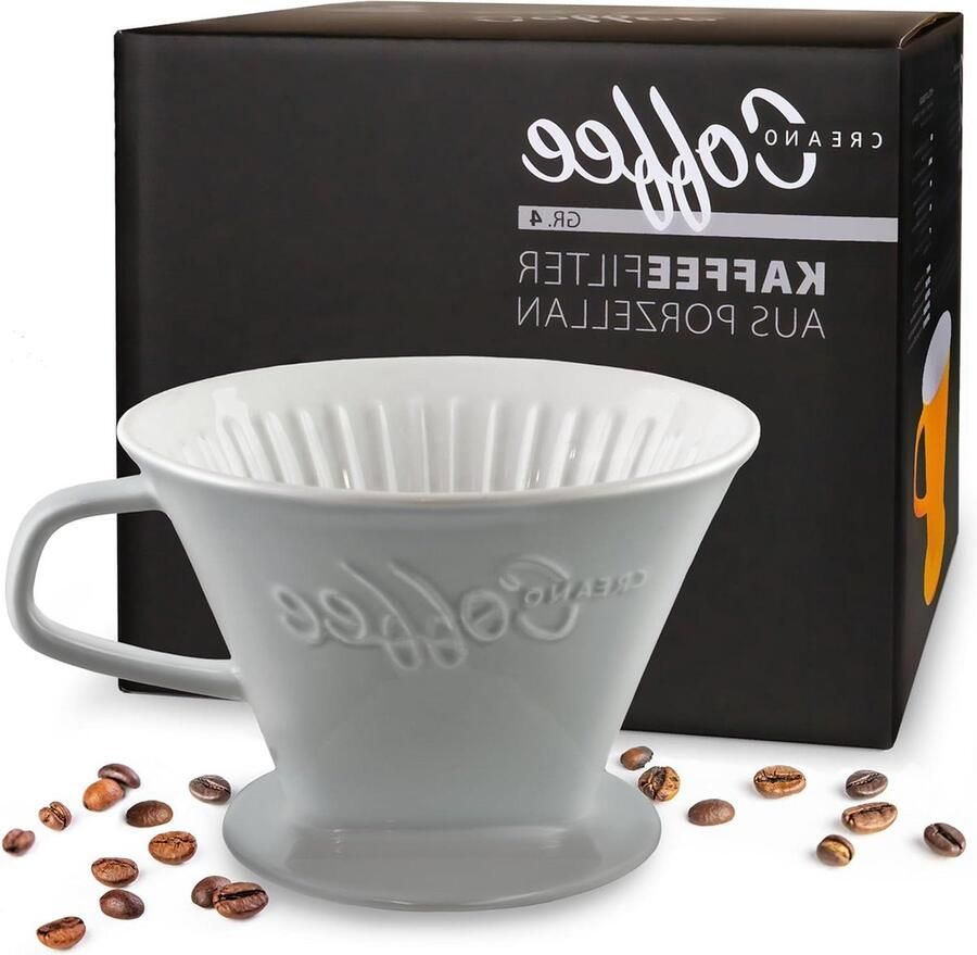 Porseleinen koffiefilter voor filterzakken Gr. 1x4 steengrijs