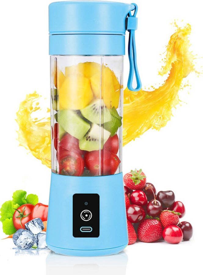 Portable smoothie blender Draagbare Smoothie blender smoothie maker to go 380ML met USB-C aansluiting (geel)