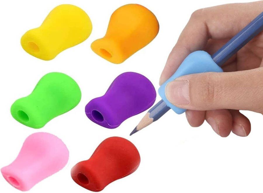 Potloodgrip 6 Stuks Potlood verdikker Pencil grip Schrijfhulp Foam Pen Grip Teken Hulp Pengreep Hulp Schrijfhulp Foam Potlood Grip Pennengrip Schrijf Hulpje willekeurige kleur Schrijfhulp Pengreep hulpjes