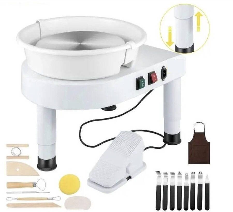 Pottenbakkersschijf Pottenbakken draaischijf Boetseerschijf Draaischijf Pottenbakken DIY 28 cm wit