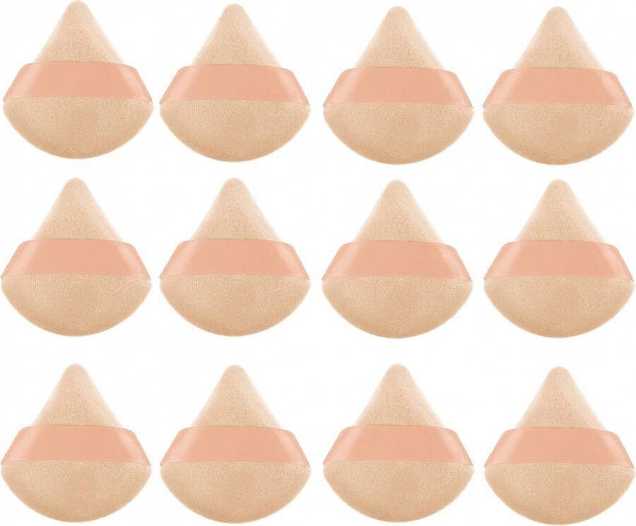 Powder Puff 12 Stuks Make-up Sponsje Beauty Blender Poederspons Driehoek Latex vrij Foundation blender Applicator Make-up nat en droog poederkwasten pads voor losse poeder