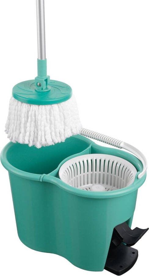 Power-dweilmop met speciale emmer twee-kamer filtersysteem en vuilwaterfilter ontworpen in Duitsland turquoise mop and bucket set