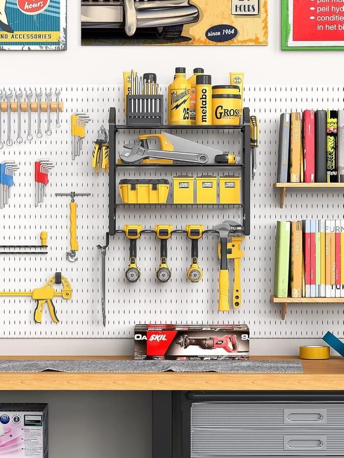 Power Tool Organizer Gereedschapsopslag wandhouder accu-slagboorschroevendraaier heavyduty elektrische boormachine wandmontage schroevendraaier organisatie gereedschapshouder