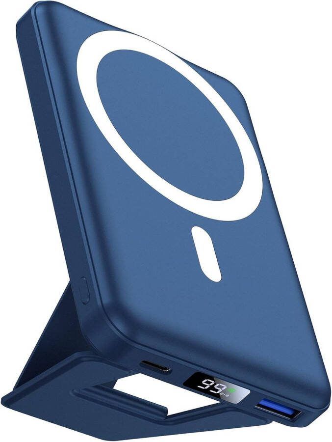 Powerbank Magnetische Powerbank Snellader Draadloze Lading LED-Display Opvouwbare Oplader