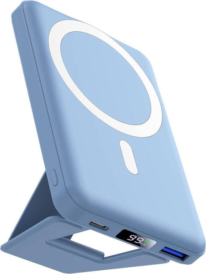 Powerbank Magnetische Powerbank Snellader Draadloze Lading LED-Display Opvouwbare Oplader