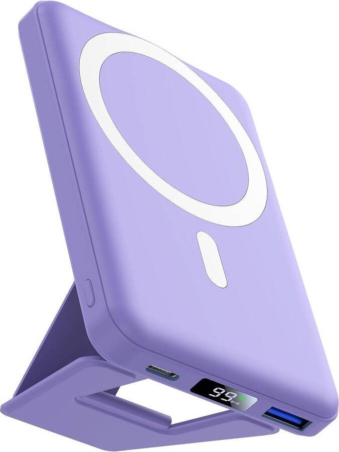 Powerbank Magnetische Powerbank Snellader Draadloze Lading LED-Display Opvouwbare Oplader