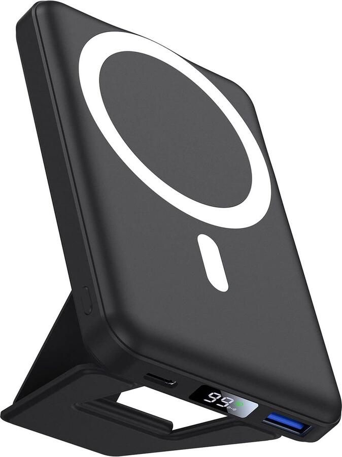 Powerbank Magnetische Powerbank Snellader Draadloze Lading LED-Display Opvouwbare Oplader