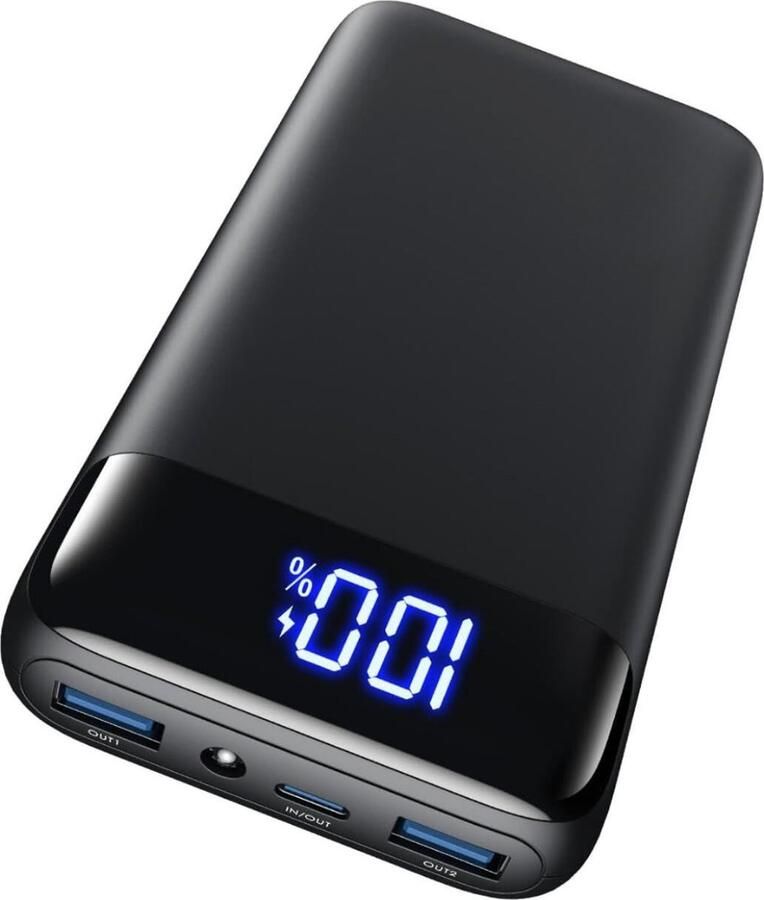 Powerbank USB-C Snellader LED-Display Draagbare Oplader 3 USB Poorten